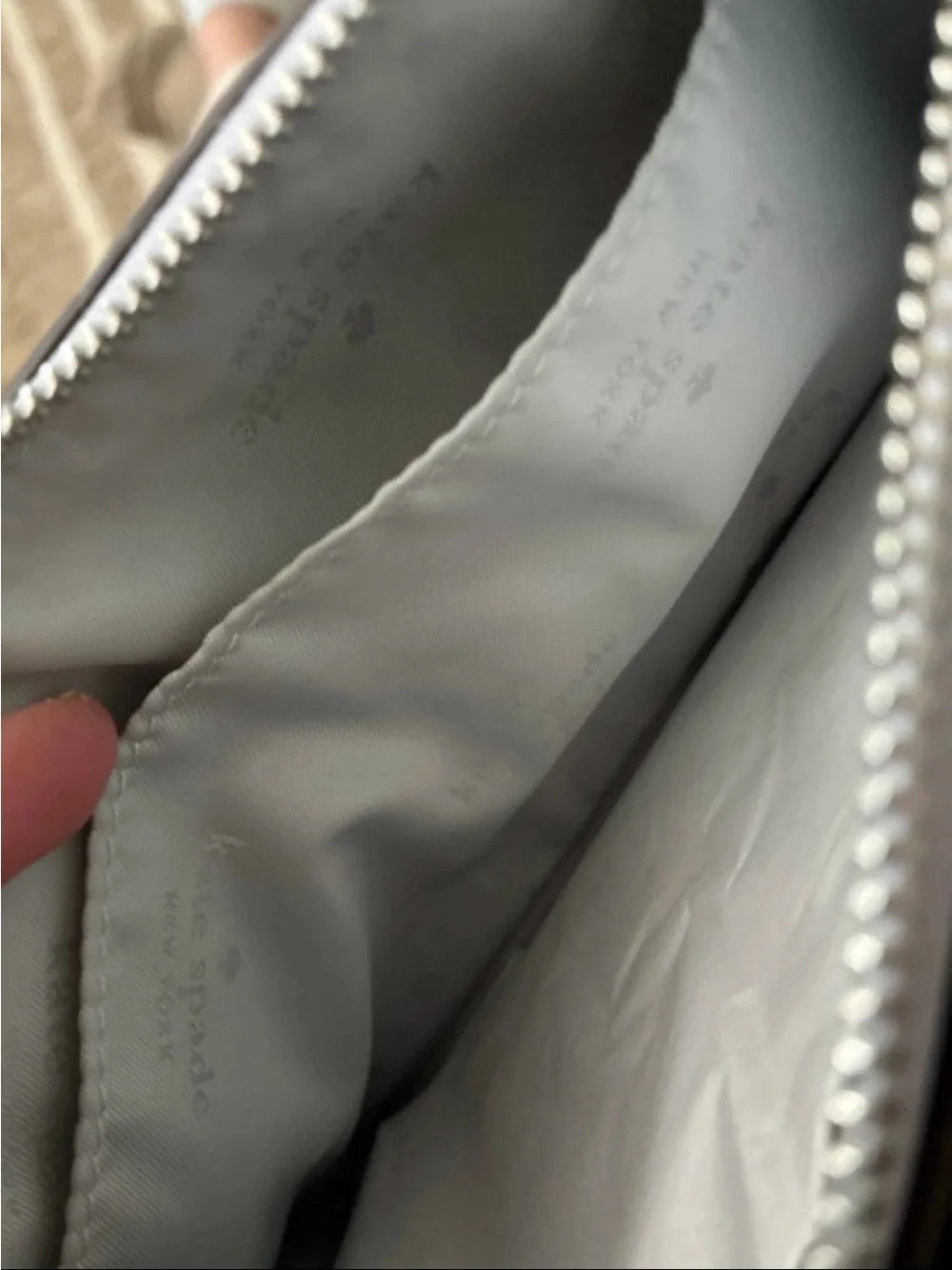 kate spade Metallic Silver Saffiano Crossbody